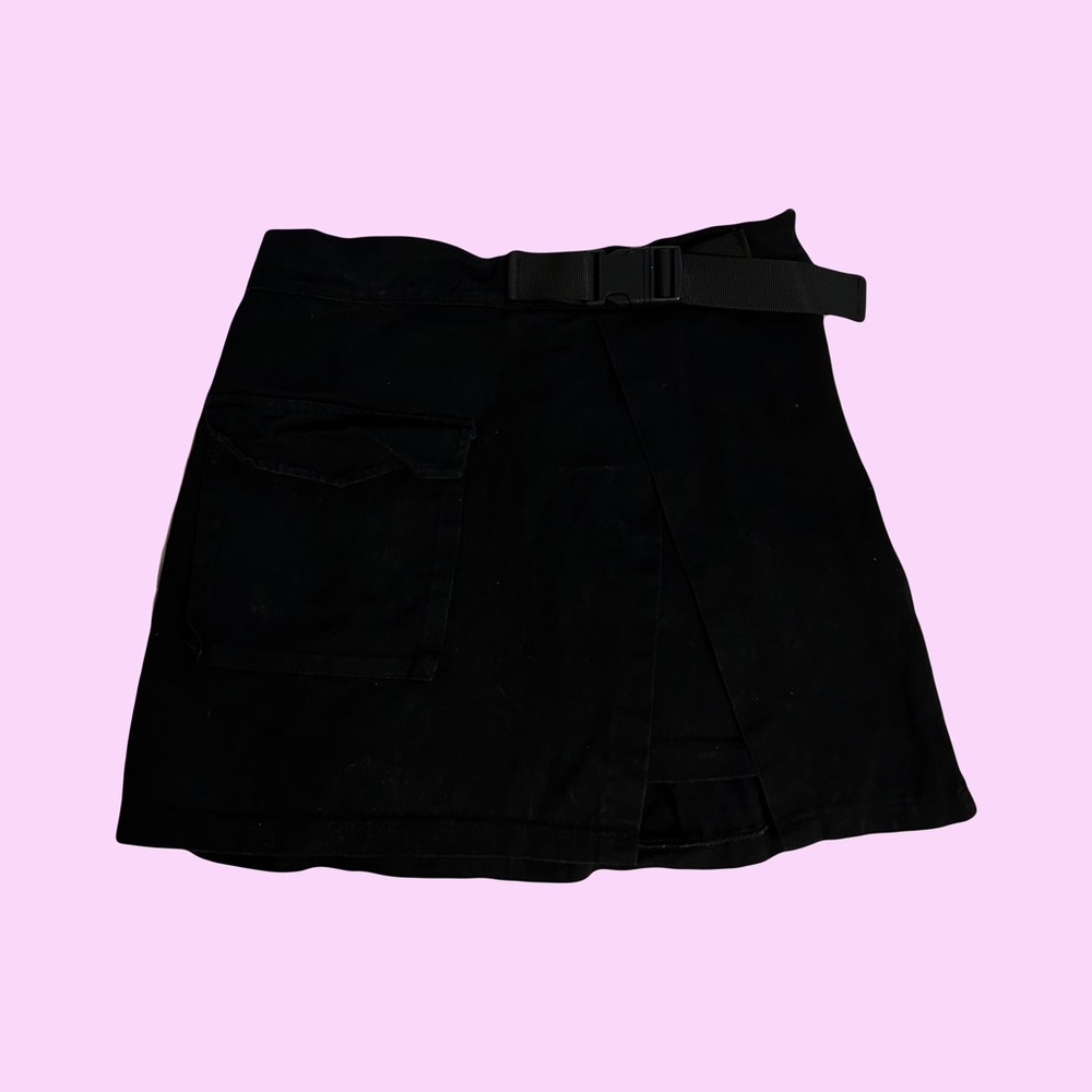 Black Wrap Belt Skirt
